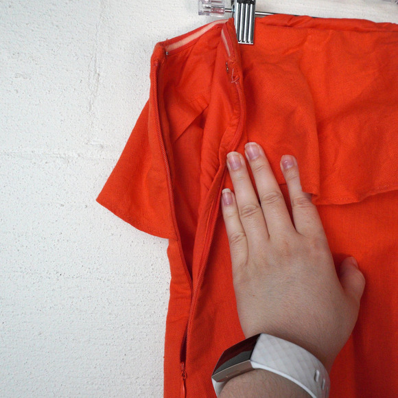 NWT Anthro Forever That Girl Red Strapless Linen Blend‎ Dress Sz S Party Dress - Picture 5 of 9